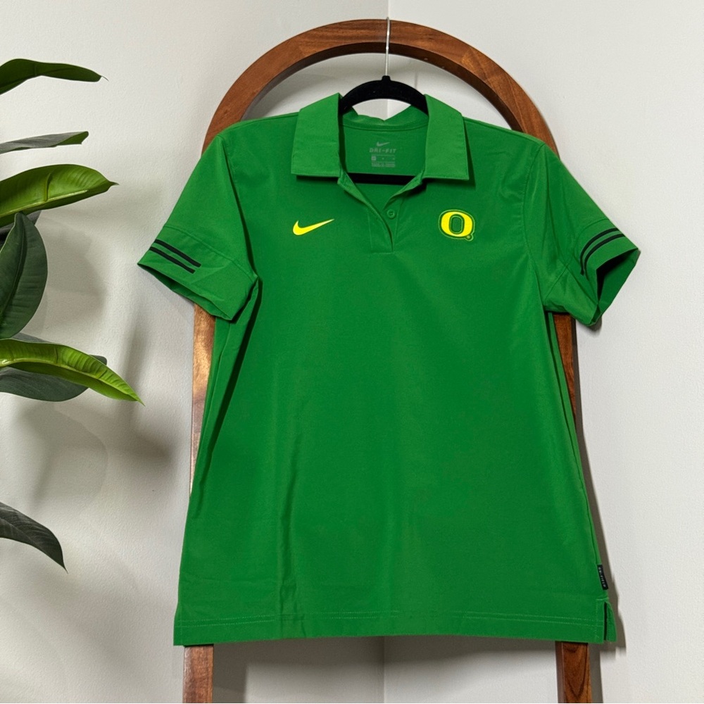 Nike Dri Fit MEDIUM Green Oregon Ducks Short Sleeve Polo Shirt
